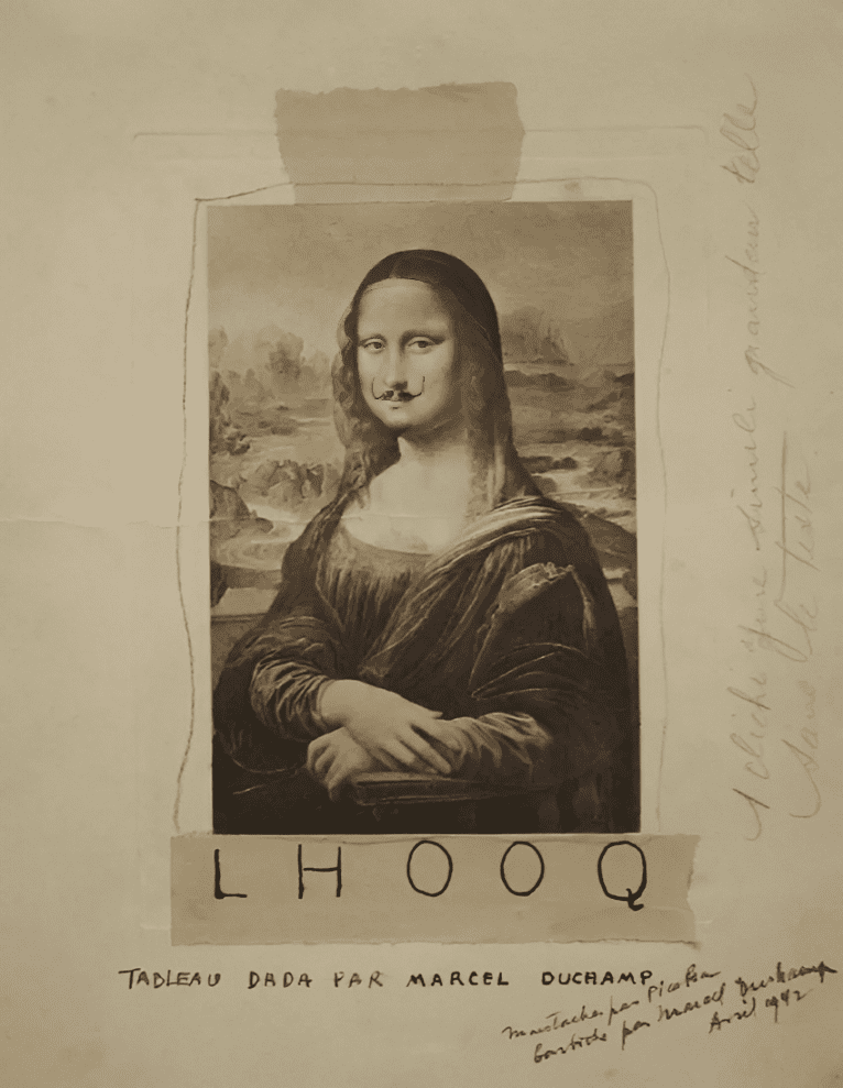 Mona Lisa with mustache drawing