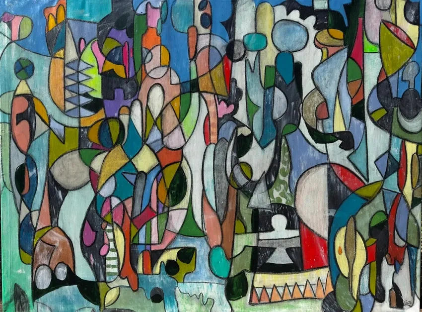 Abstract colorful geometric shapes