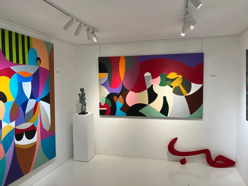 Modern art gallery interior view