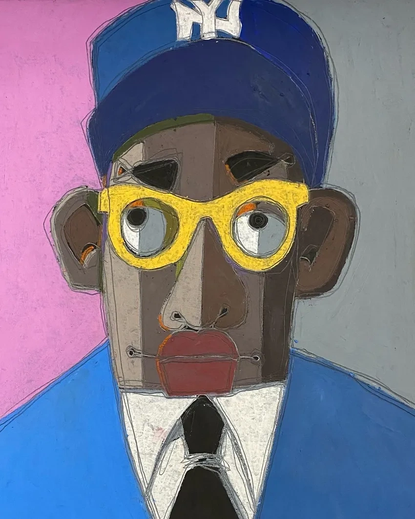 Modern art face with bold colors