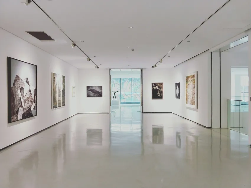 Contemporary art displayed in gallery