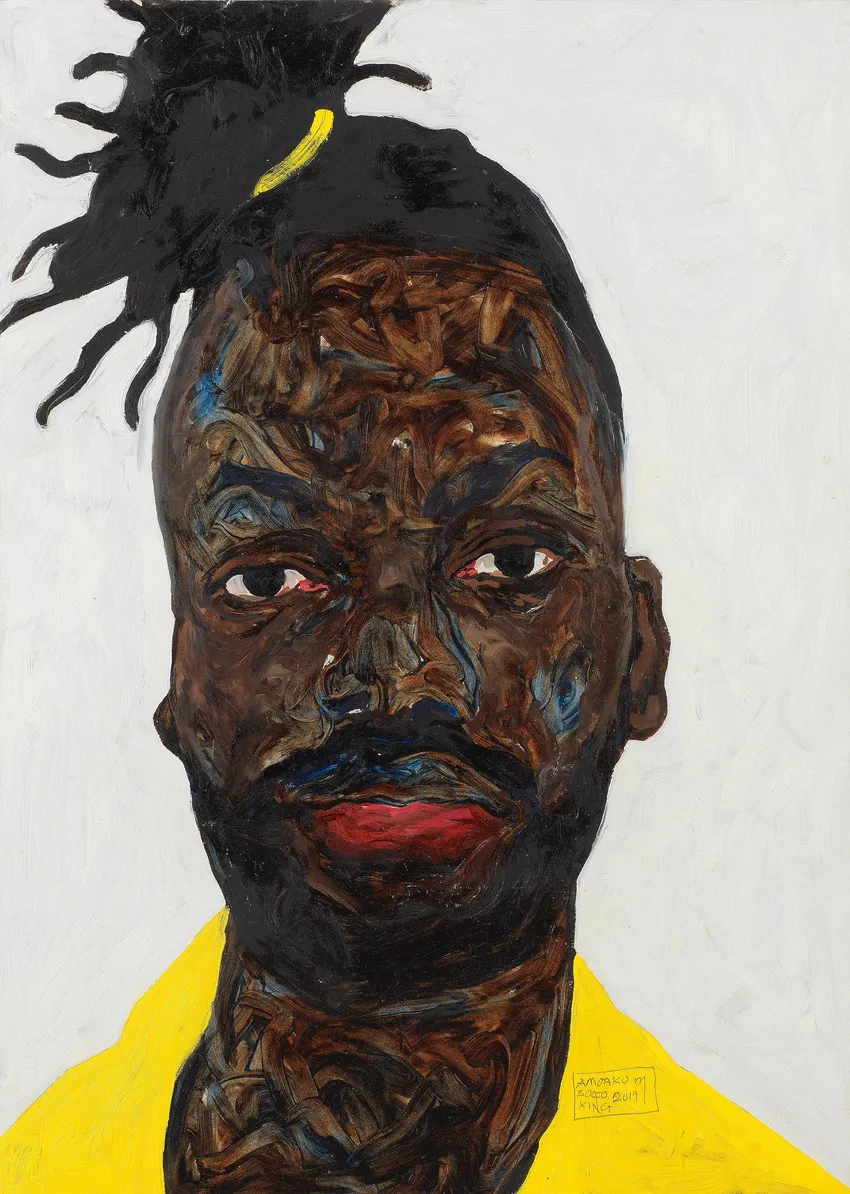 Abstract portrait with textured face