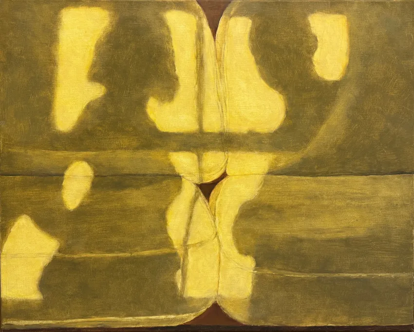 Geometric shapes in yellow tones