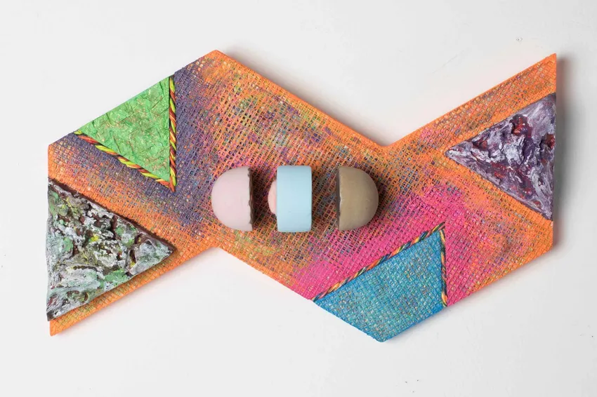 Abstract geometric artwork with vibrant colors