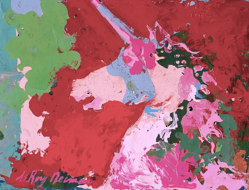 Vibrant unicorn art in red hues
