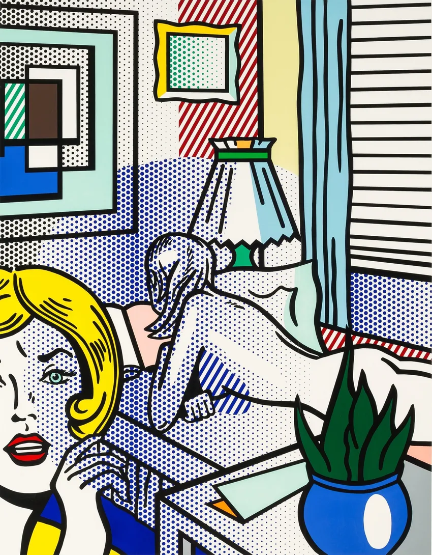 Woman in vibrant pop art scene