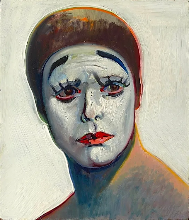 Portrait of a person with painted face