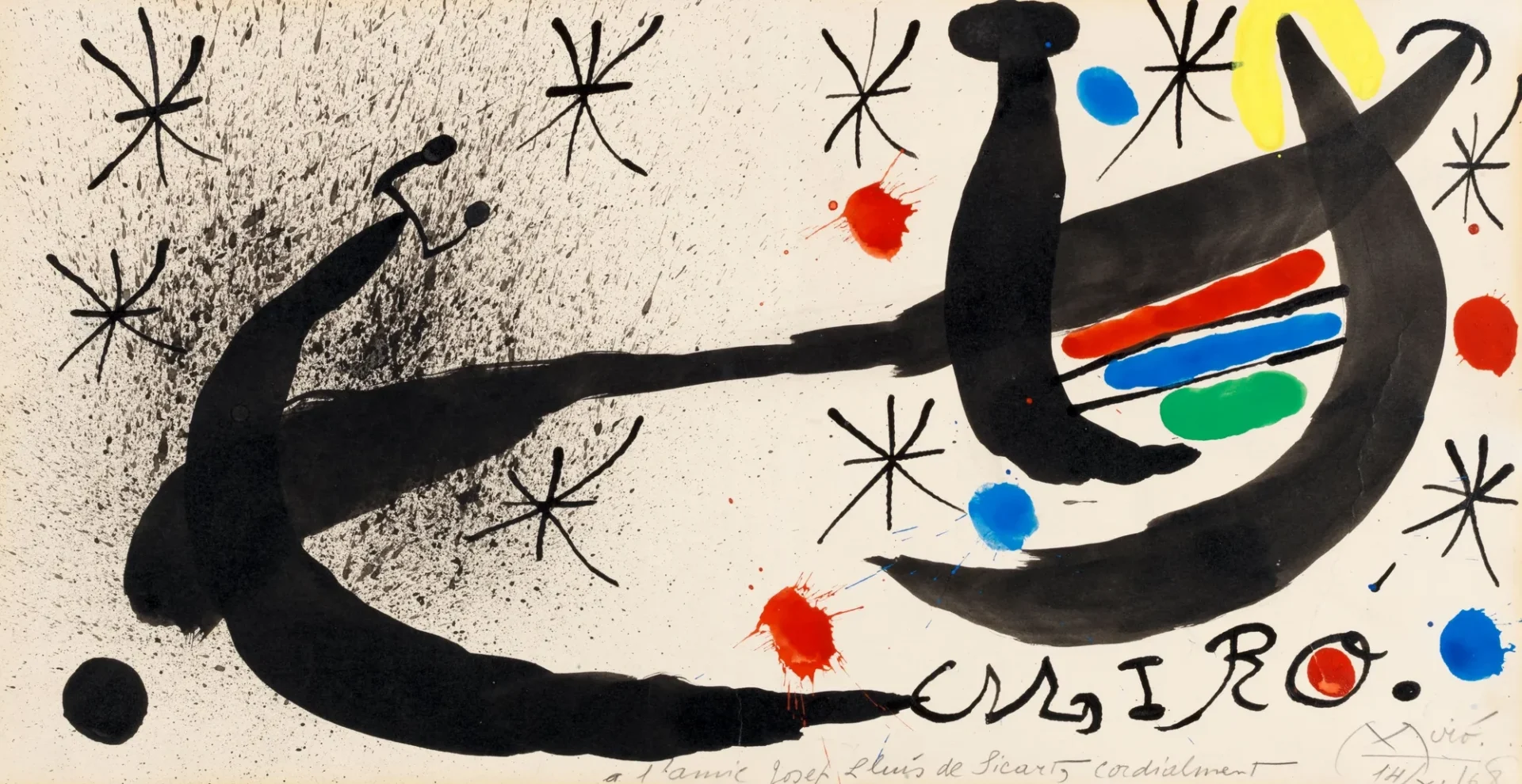 Surreal artwork featuring stars and figures.