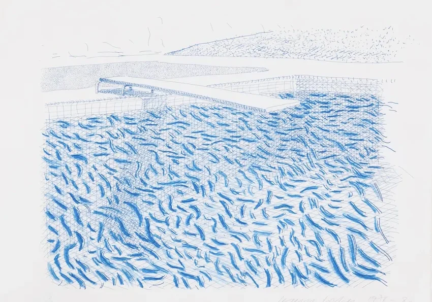 Dynamic blue patterns resembling water motion