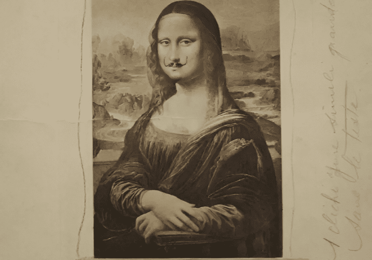 Mona Lisa with mustache drawing