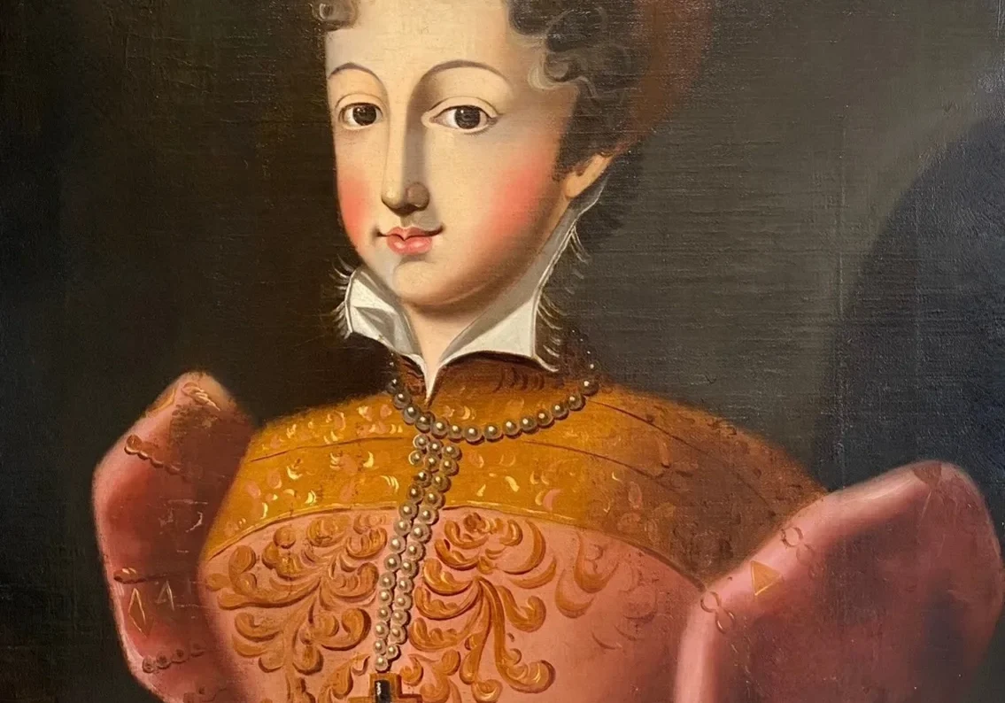 Portrait of a historical figure in ornate dress.
