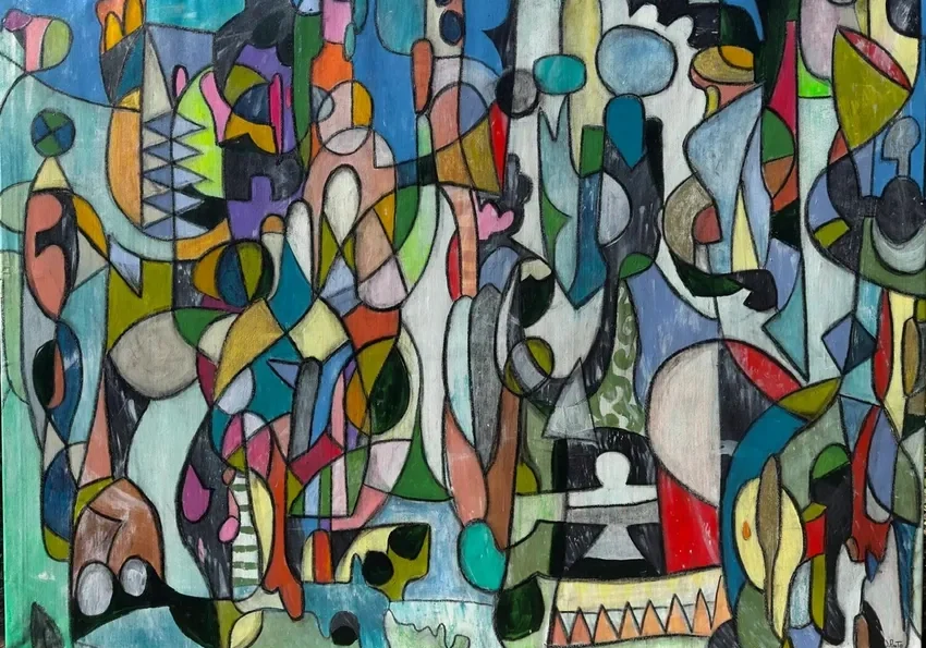 Abstract colorful geometric shapes