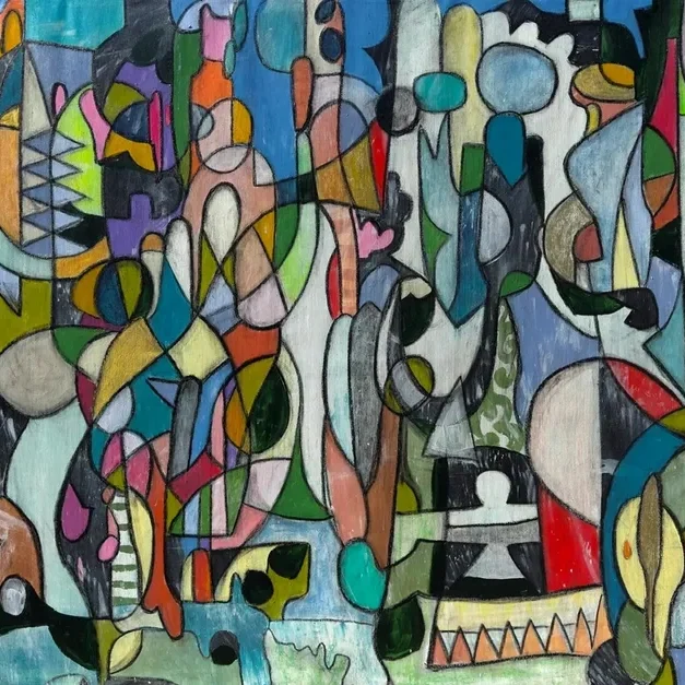 Abstract colorful geometric shapes