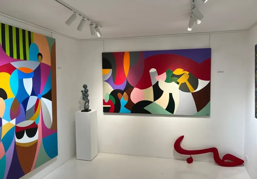 Modern art gallery interior view