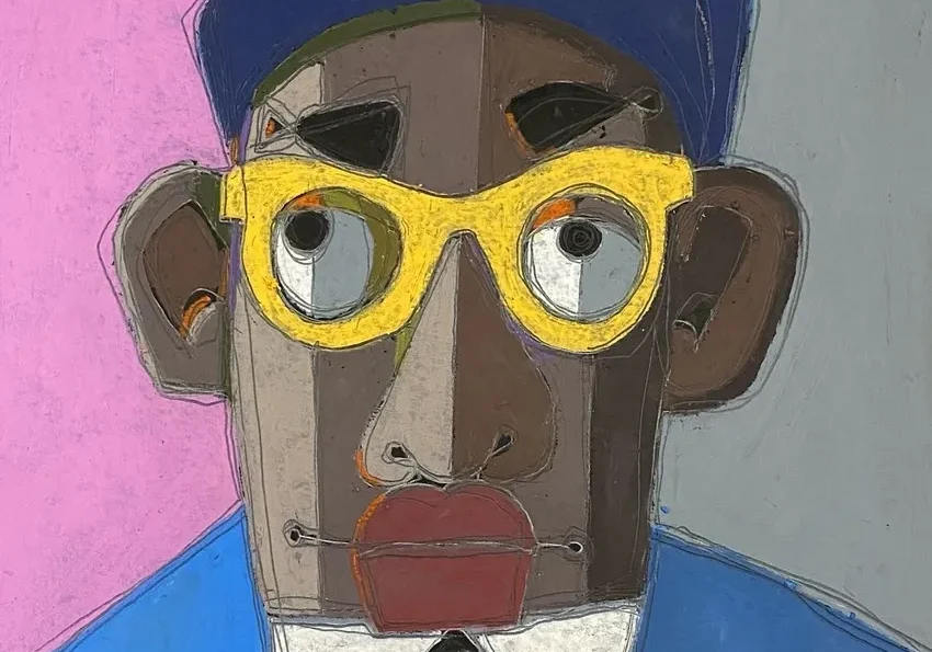 Modern art face with bold colors