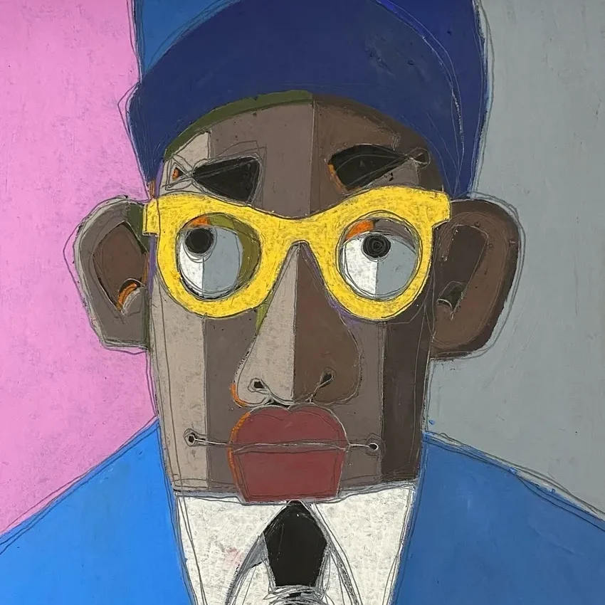 Modern art face with bold colors