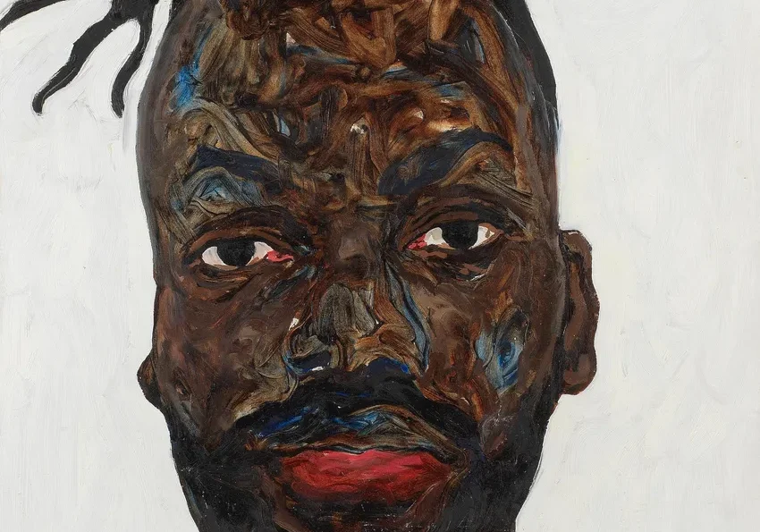 Abstract portrait with textured face