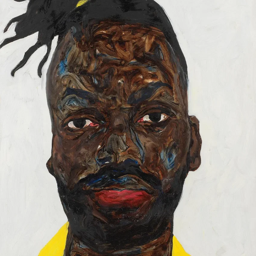 Abstract portrait with textured face