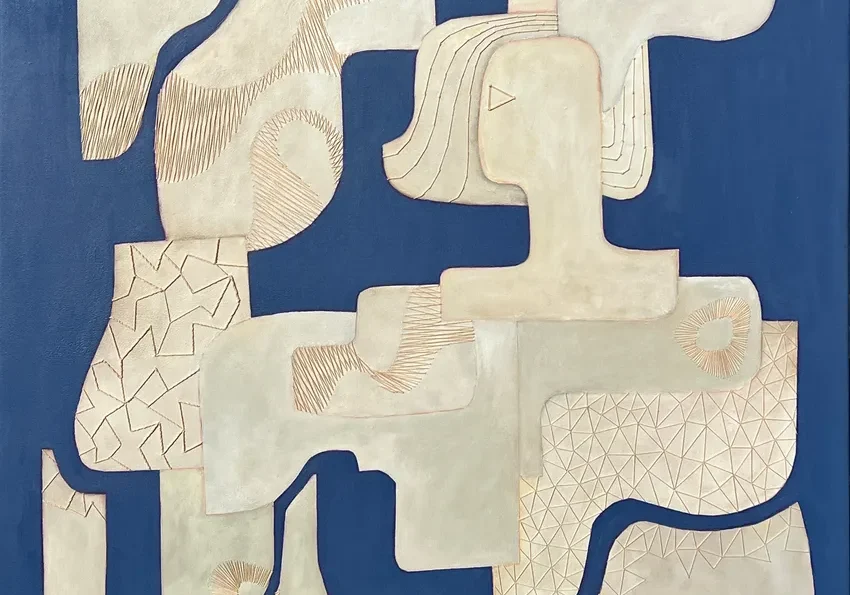 Modern abstract art with beige forms