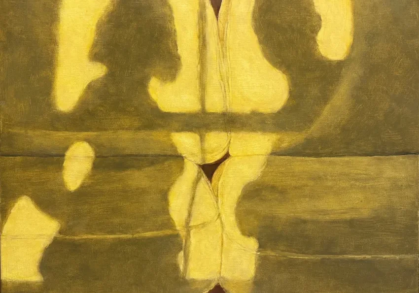 Geometric shapes in yellow tones