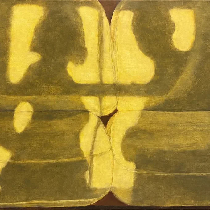 Geometric shapes in yellow tones
