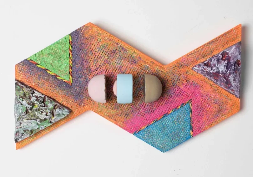Abstract geometric artwork with vibrant colors