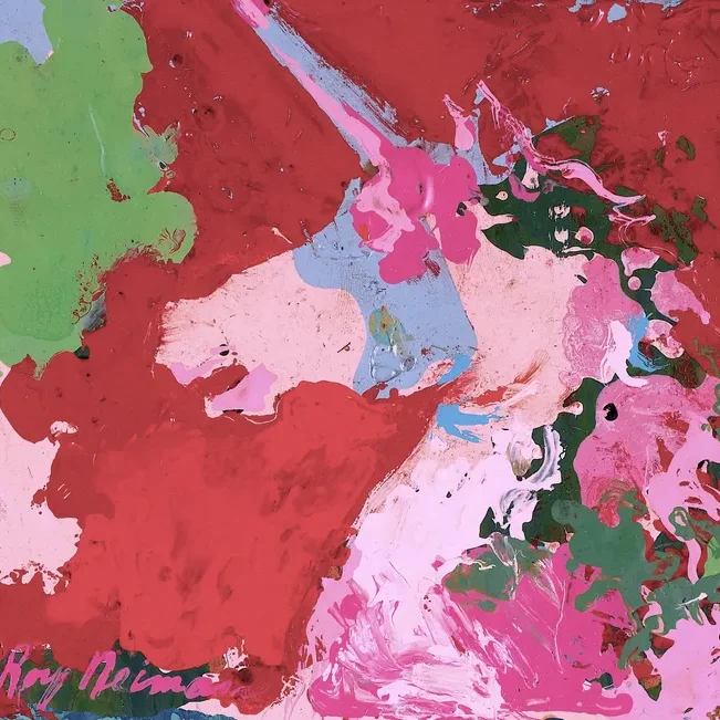 Vibrant unicorn art in red hues