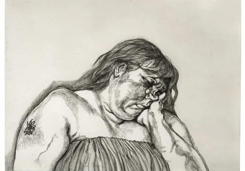 Portrait of a woman with tattoo