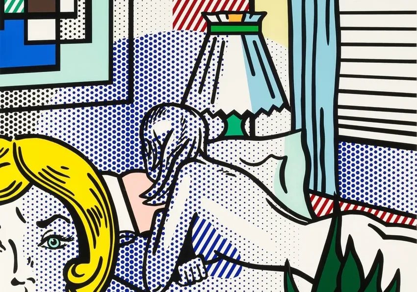 Woman in vibrant pop art scene