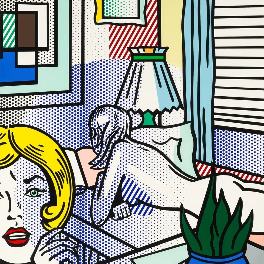 Woman in vibrant pop art scene