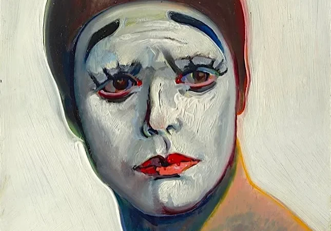 Portrait of a person with painted face