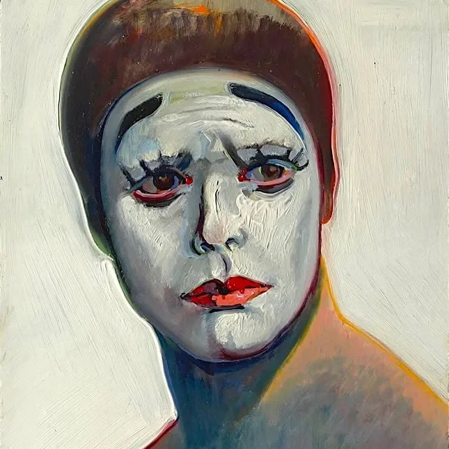 Portrait of a person with painted face
